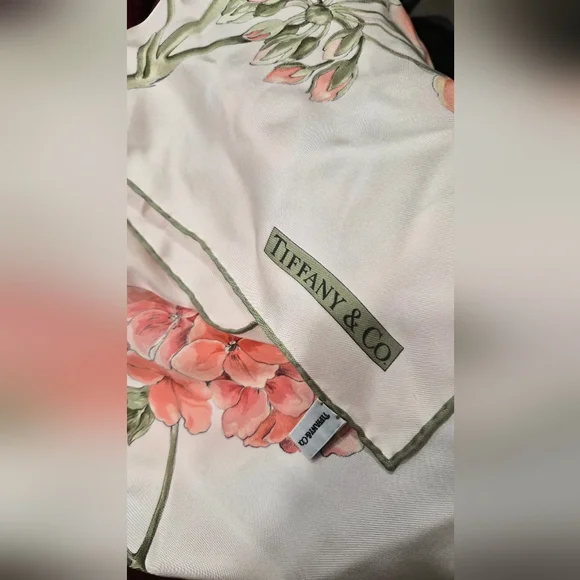 Tiffany & Co. Pink and Green Floral Scarf - Picture 5 of 8